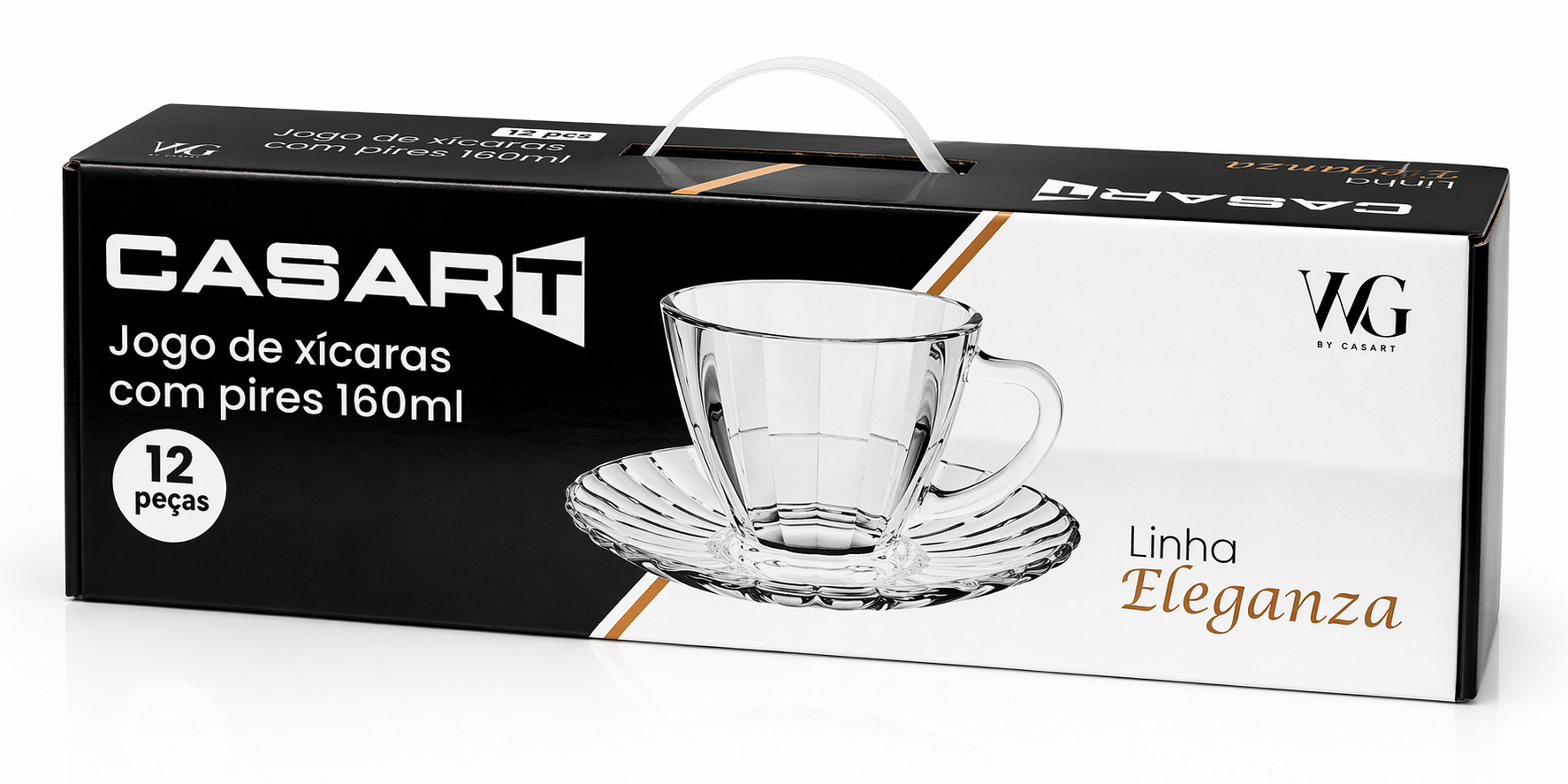 Conjunto de Xícaras 6 Unidades com 6 pires – Linha Eleganza